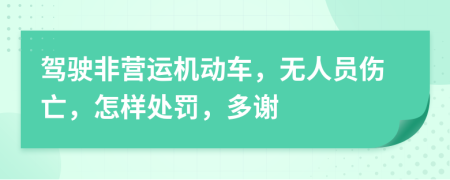 駕駛非營(yíng)運(yùn)機(jī)動(dòng)車，無人員傷亡，怎樣處罰，多謝