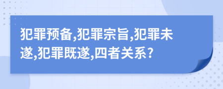 犯罪預(yù)備,犯罪宗旨,犯罪未遂,犯罪既遂,四者關(guān)系?