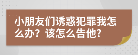 小朋友們誘惑犯罪我怎么辦？該怎么告他?