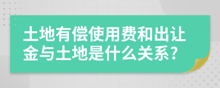 土地有償使用費(fèi)和出讓金與土地是什么關(guān)系?