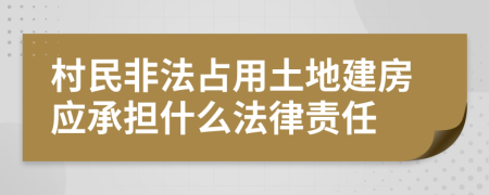 村民非法占用土地建房應(yīng)承擔(dān)什么法律責(zé)任