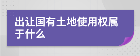 出讓國有土地使用權(quán)屬于什么