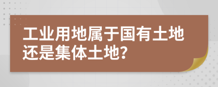 工業(yè)用地屬于國有土地還是集體土地？