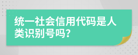 統(tǒng)一社會(huì)信用代碼是人類(lèi)識(shí)別號(hào)嗎？
