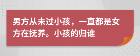 男方從未過小孩，一直都是女方在撫養(yǎng)。小孩的歸誰