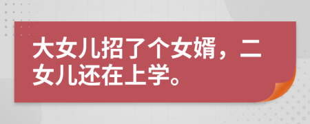 大女兒招了個女婿，二女兒還在上學(xué)。