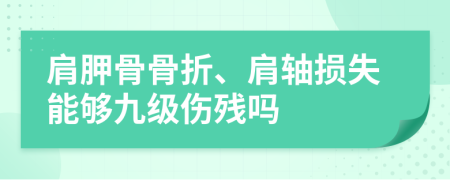 肩胛骨骨折、肩軸損失能夠九級傷殘嗎