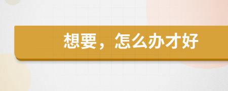 想要，怎么辦才好