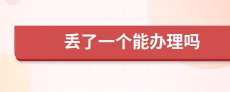 丟了一個能辦理嗎