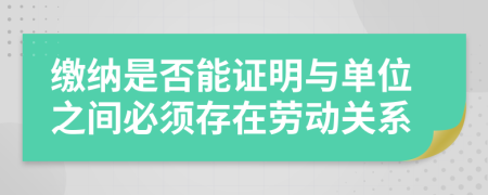 繳納是否能證明與單位之間必須存在勞動(dòng)關(guān)系