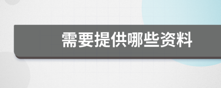 需要提供哪些資料