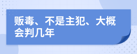 販毒、不是主犯、大概會判幾年