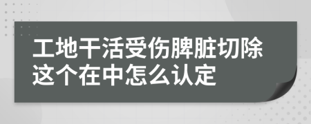 工地干活受傷脾臟切除這個在中怎么認(rèn)定
