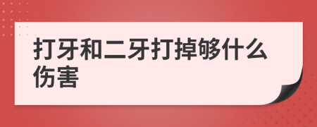 打牙和二牙打掉夠什么傷害