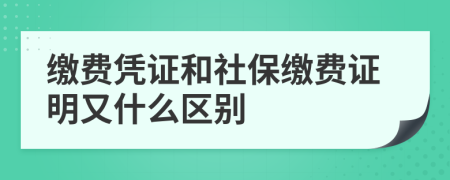 繳費憑證和社保繳費證明又什么區(qū)別
