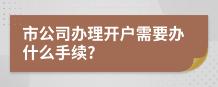 市公司辦理開(kāi)戶需要辦什么手續(xù)?