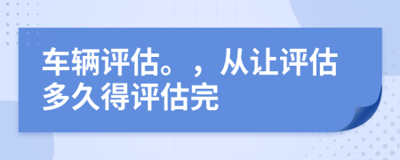 車輛評估。,從讓評估多久得評估完