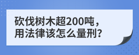 砍伐樹(shù)木超200噸，用法律該怎么量刑？