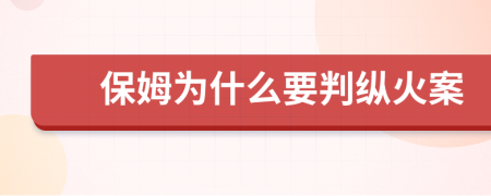 保姆為什么要判縱火案