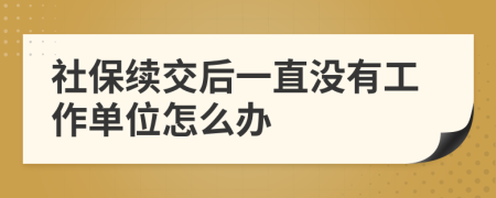 社保續(xù)交后一直沒有工作單位怎么辦