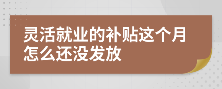 靈活就業(yè)的補(bǔ)貼這個(gè)月怎么還沒發(fā)放