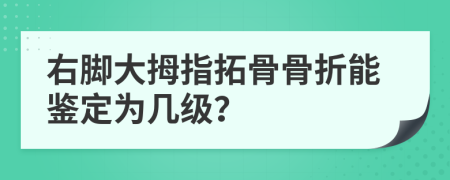右腳大拇指拓骨骨折能鑒定為幾級(jí)？