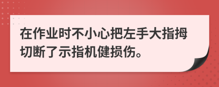 在作業(yè)時(shí)不小心把左手大指拇切斷了示指機(jī)健損傷。
