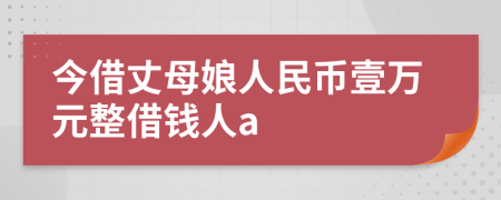 今借丈母娘人民幣壹萬(wàn)元整借錢(qián)人a