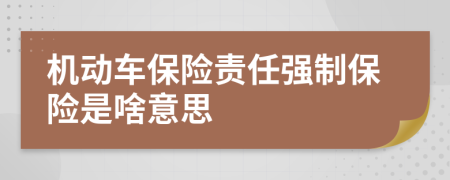 機(jī)動(dòng)車保險(xiǎn)責(zé)任強(qiáng)制保險(xiǎn)是啥意思