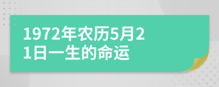 1972年農(nóng)歷5月21日一生的命運