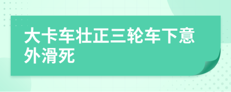 大卡車壯正三輪車下意外滑死