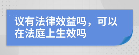 議有法律效益嗎，可以在法庭上生效嗎