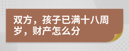 雙方，孩子已滿十八周歲，財(cái)產(chǎn)怎么分