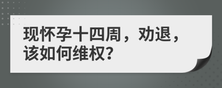 現(xiàn)懷孕十四周，勸退，該如何維權(quán)？