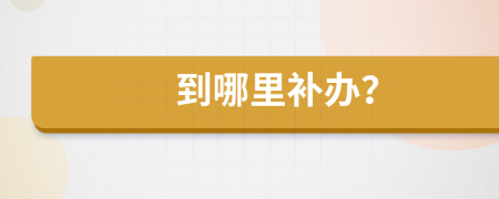 到哪里補(bǔ)辦？