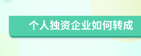 個人獨資企業(yè)如何轉(zhuǎn)成