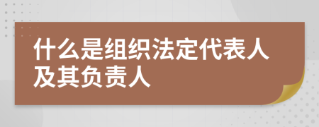 什么是組織法定代表人及其負責人