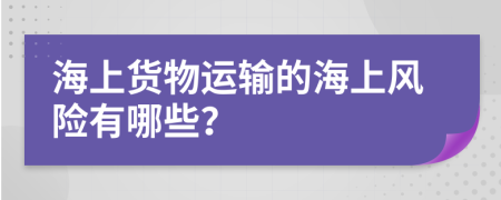 海上貨物運(yùn)輸?shù)暮Ｉ巷L(fēng)險(xiǎn)有哪些？