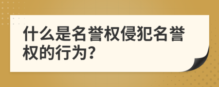 什么是名譽權侵犯名譽權的行為？