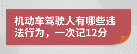 機(jī)動(dòng)車駕駛?cè)擞心男┻`法行為，一次記12分