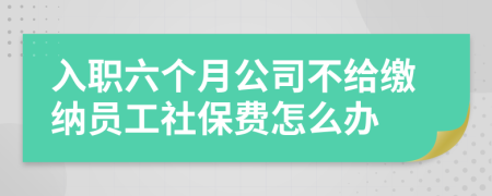 入職六個月公司不給繳納員工社保費怎么辦