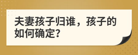 夫妻孩子歸誰(shuí)，孩子的如何確定？
