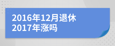 2016年12月退休2017年漲嗎