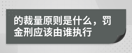 的裁量原則是什么，罰金刑應(yīng)該由誰執(zhí)行