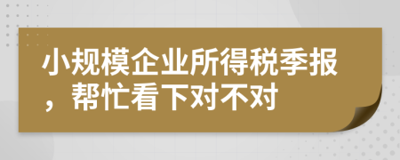 小規(guī)模企業(yè)所得稅季報，幫忙看下對不對