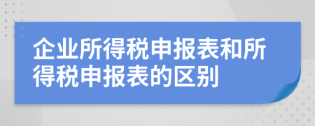 企業(yè)所得稅申報(bào)表和所得稅申報(bào)表的區(qū)別