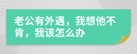 老公有外遇，我想他不肯，我該怎么辦