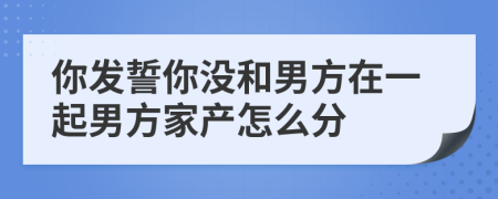 你發(fā)誓你沒和男方在一起男方家產(chǎn)怎么分