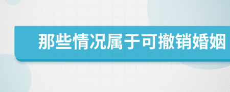 那些情況屬于可撤銷婚姻