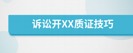 訴訟開XX質(zhì)證技巧